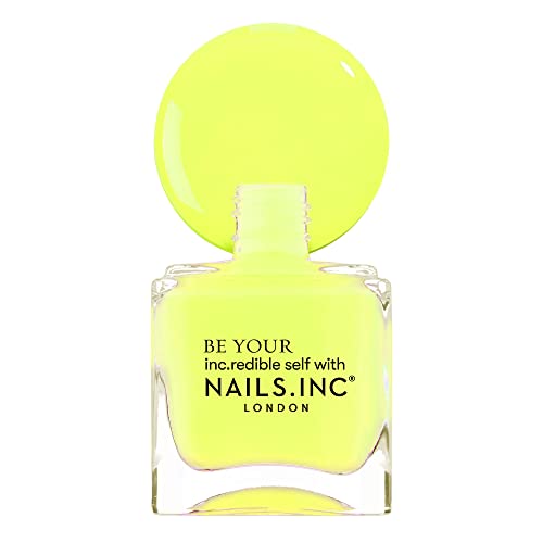 Nails Inc Super Dew Nail Polish Quad, Neon Glow Enhancing Shades, Fast Drying, Long Lasting, Chip Resistant, Air Dry Manicure,Vegan, Cruelty Free, 4 Piece Set