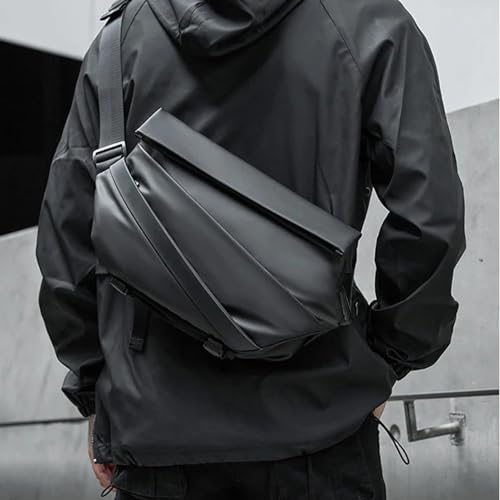Obsidian Sling Bag, Stylish Crossbody Bag, Water-resistant Shoulder Bag, for Travel, Cycling, Sport, Hiking (Black)