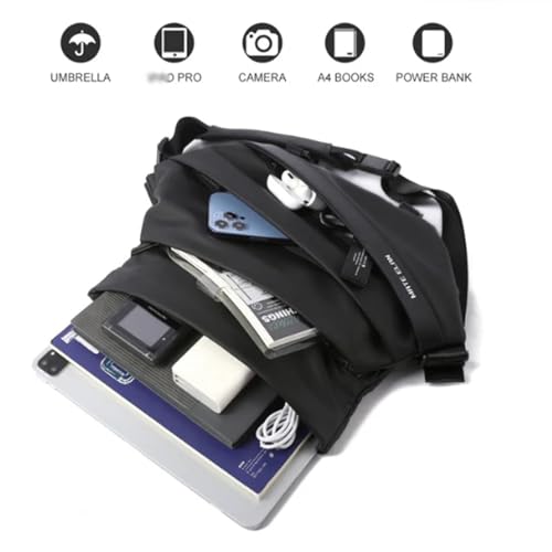 Obsidian Sling Bag, Stylish Crossbody Bag, Water-resistant Shoulder Bag, for Travel, Cycling, Sport, Hiking (Black)