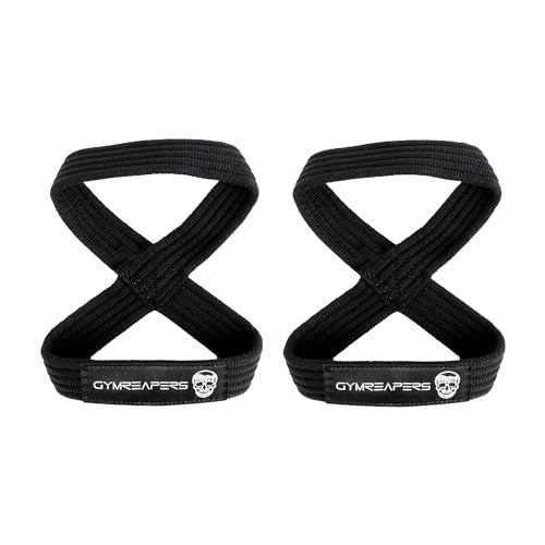 Figure 8 Lifting Straps For Deadlift, Powerlifting, Strongman, & Cross Training Strong Weightlifting Wrist Straps For Men, Women(Black, Small)