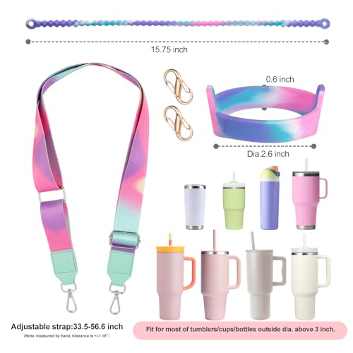 Stanley Cup Accessories 40 oz for Stanley Cup, Carrier for Stanley Tumbler 30 oz 20oz, Carry Holder with Strap for Owala/Hydroflask/Simple Modern/Yeti Tumbler,Shoulder Straps Fits Most 8-40 oz Bottles