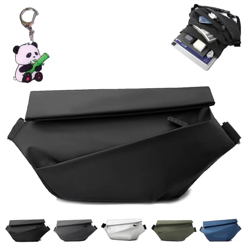 Obsidian Sling Bag, Stylish Crossbody Bag, Water-resistant Shoulder Bag, for Travel, Cycling, Sport, Hiking (Black)