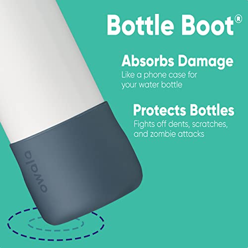 Owala Silicone Water Bottle Boot, Anti-Slip Protective Sleeve for Water Bottle, Protects FreeSip and Flip Stainless Steel Water Bottles, 40 Oz, Black
