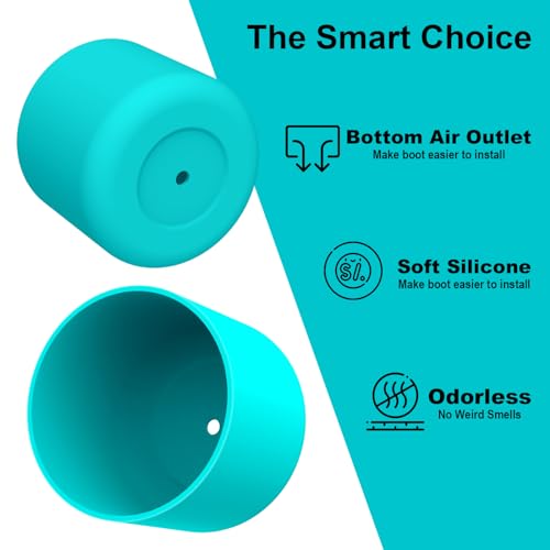Comheral 2PCS Silicone Water Bottle Boot for Owala 24oz, Anti-Slip Protective Sleeve Bottom Bumper for FreeSip, Twist, and Flip Stainless Steel Bottles, Dishwasher Safe and BPA Free(Blue)