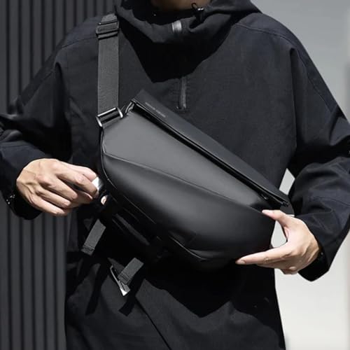 Obsidian Sling Bag, Stylish Crossbody Bag, Water-resistant Shoulder Bag, for Travel, Cycling, Sport, Hiking (Black)