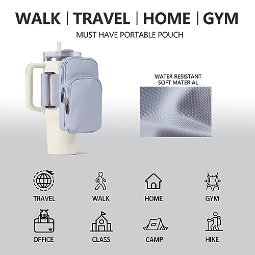 SUITMAT Water Bottle Pouch for Stanley Quencher Cup Tumbler, Large Cup Pouch Bag for Stanley Cup Accessories, with Multiple Pockets (Bag Only)