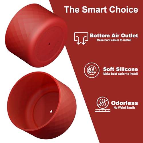 Comheral 2PCS Silicone Water Bottle Boot for Owala 24oz, Anti-Slip Protective Sleeve Bottom Bumper for FreeSip, Twist, and Flip Stainless Steel Bottles, Dishwasher Safe and BPA Free(Brown)