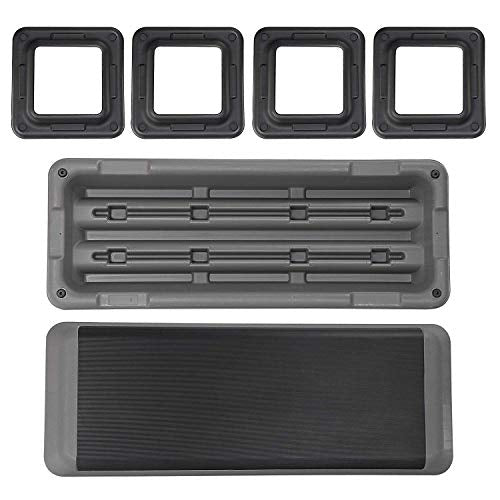 Oteymart 43 Inches Aerobic Step Platform Stepper Height Adjustable for Exercise Workout Step Platform w/ 4 Risers Trainer, Black