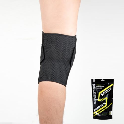 SOLOEVER Knee Brace for Women & Men Breathable Compression Knee Support with Side Stabilizers for Knee Pain Adjustable Knee Wrap for Running, Meniscus Tear, ACL, MCL, Arthritis Relief (Black, Large)