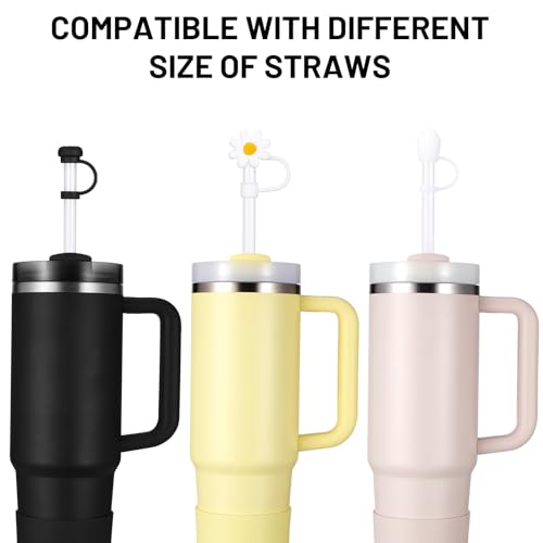 DUNLAGUE 2-Piece Silicone Boot for Stanley Quencher H2.0 20 30, 40oz & IceFlow Flip 20 30oz Tumblers with 3-Piece Straw Cover Cap, Stanley Cup Accessories Set, Iris