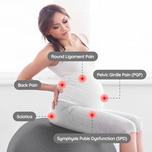 BABYGO Birthing Ball - Pregnancy Yoga Labor & Exercise Ball & Book Set Trimester Targeting, Maternity Physio, Birth & Recovery Plan Included Anti Burst Eco Friendly (Berry, 65cm - 4'8" - 5'10")