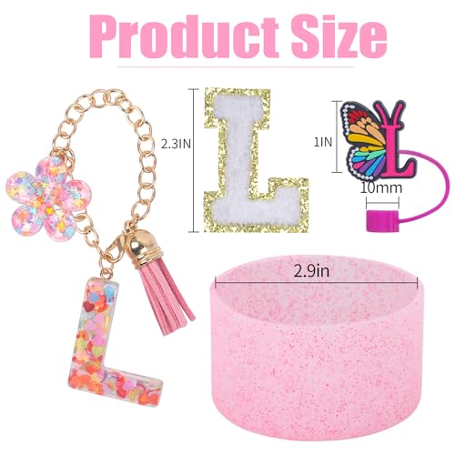 LA KEN DU Use for Stanley Cup Accessories Charms 40oz 30oz,Compatible with Stanley Cup Letter Charms for Handle Silicone Boot,Straw Cover Topper & Sticker(W)