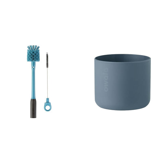Owala 2-in-1 Water Bottle Brush Cleaner and Water Bottle Straw Cleaner Brush & Silicone Water Bottle Boot, Anti-Slip Protective Sleeve for Water Bottle