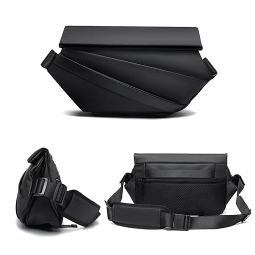 Obsidian Sling Bag, Stylish Crossbody Bag, Water-resistant Shoulder Bag, for Travel, Cycling, Sport, Hiking (Black)