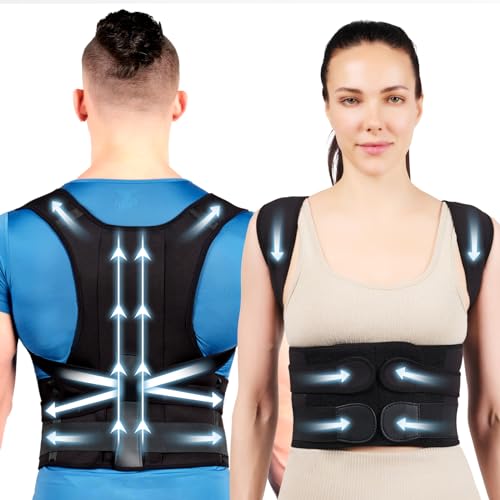 BAREKE Back Brace Posture Corrector for Women and Men, Adjustable Full Back Support, Lumbar Back Posture Corrector Back Pain Relief, Scoliosis, Hunchback, Hump, Thoracic, Spine Corrector (Small)