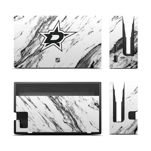 Head Case Designs Officially Licensed NHL Marble Dallas Stars Vinyl Sticker Gaming Skin Decal Cover Compatible with Nintendo Switch Console & Dock & Joy-Con Controller Bundle