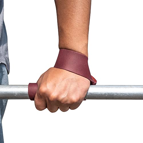 Hide & Drink, Leather Lifting Straps (2 Pieces), Bodybuilding, Sports, Gym, Fitness, Accessories, Handmade - Bourbon Brown (Sangria)