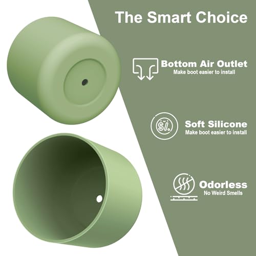 Comheral 2PCS Silicone Water Bottle Boot for Owala 24oz, Anti-Slip Protective Sleeve Bottom Bumper for FreeSip, Twist, and Flip Stainless Steel Bottles, Dishwasher Safe and BPA Free(Mint)