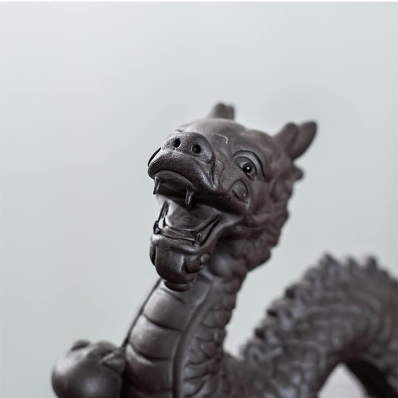 Yixing Purple Clay Dragon Tea Pet Tea Luck Funny Accessories for Chinese Kung Fu Tea Sets Tea Lover‘s Gift Home Car Tea Tray Feng Shui Decor