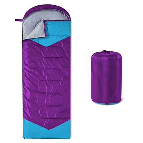 oaskys Camping Sleeping Bag - 3 Season Warm & Cool Weather - Summer Spring Fall Lightweight Waterproof for Adults Kids - Camping Gear Equipment, Traveling, and Outdoors