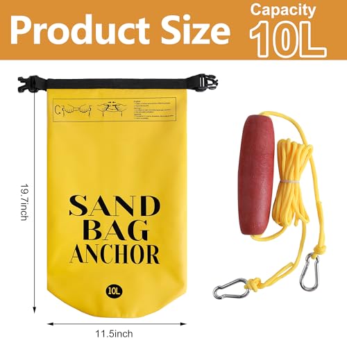 RunNico 10L 500D Sand Anchor for Small Boats,2 in 1 PWC Jet Ski Anchor Kit with Adjustable Buoy,Waterproof Dry Bag for Jet Ski, Kayak, Boat, Watercraft and Canoe
