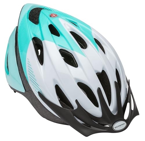 Schwinn Thrasher Bike Helmet for Adult Men Women, Ages 14 and Up with Suggested Fit 58 to 62cm, Non-Lighted, Lightweight with Adjustable Side and Chin Straps, Teal