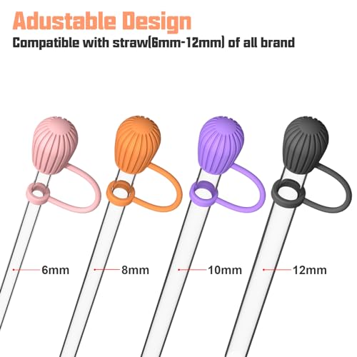 Adjustable Straw Cover for Stanley|Simple Modern|Yeti|Owala|Hydro Flask|Reduce|Maars|Meoky|MaxBase|Beast|Hydrapeak Cup, All Brand of Straw Accessories, Diameter 6mm-12mm, BPA Free, Dishwasher safe