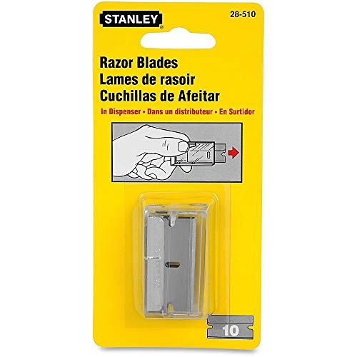 Stanley 28-510 Razor Blade with Dispenser, Pack of 10