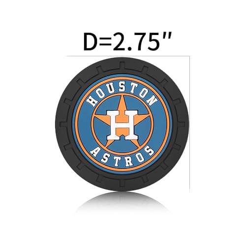 Astros Car Cup Holder Coasters for Baseball Fans,Huston Astros Car Coasters for Car Cup Holder,Baseball Stuffs Huston Astros Car Cup Holder Insert,Souvenir/Gifts for Baseball Fans,Car Cup Mat,2.75''