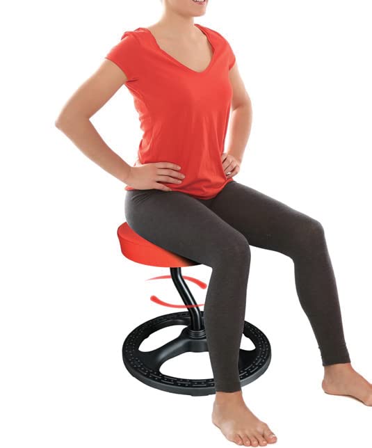 Upaloop Fitness Seat, ADHD Chair Stool for Stability, Balance, Yoga, Office, School, Wellness, Active Sitting with Non-Slip Base and Washable Seat Cover-Blue