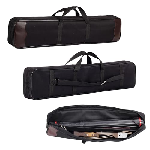 SPG Takedown Recurve Bow Case - Double Layer Archery Bag to Storage Bow and Arrow, Portable Outdoor Archery Bow Case Soft for Adult and Youth Takedown Recurve Bow (Black-Type A)