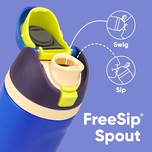 Owala Kids FreeSip 16 oz Insulated Stainless Steel Water Bottles with Straw, Set of 2