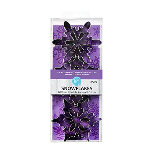 R&M International Snowflake Cookie Cutters with Interior Cut-Outs, 3" Assorted, 3-Piece Set