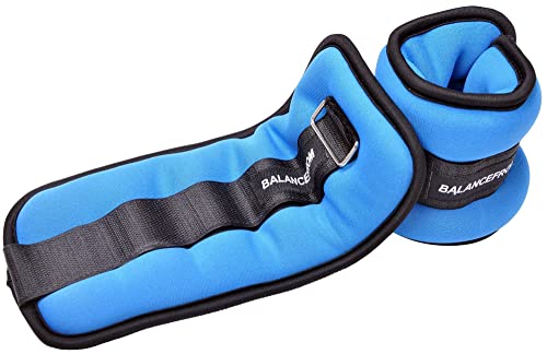 Signature Fitness Fully Adjustable Ankle Wrist Arm Leg Weights, 2 lbs each (4-lb pair), Blue