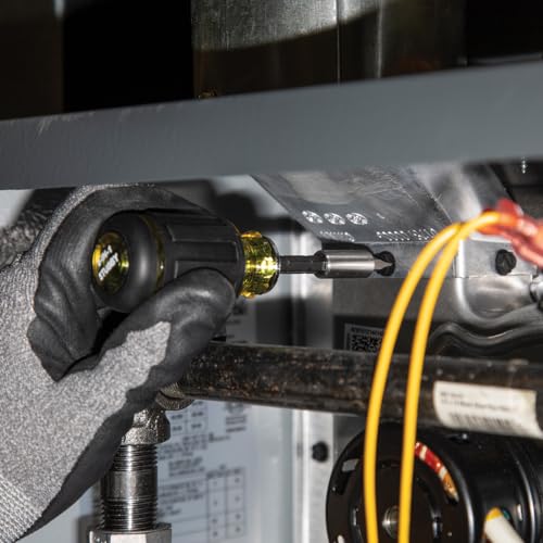 Klein Tools 32308 Multi-bit Stubby Screwdriver, Impact Rated 8-in-1 Adjustable Magnetic Tool with Phillips, Slotted, Square and Nut Driver