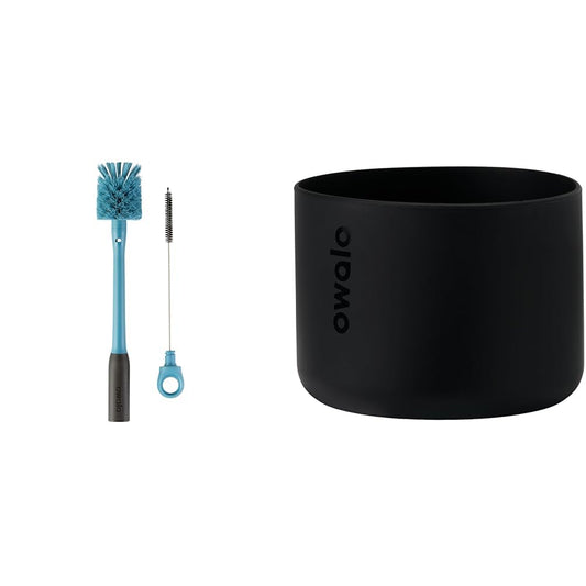 Owala 2-in-1 Water Bottle Brush Cleaner and Water Bottle Straw Cleaner Brush, Water Bottle Brush & Silicone Water Bottle Boot, Anti-Slip Protective Sleeve for Water Bottle