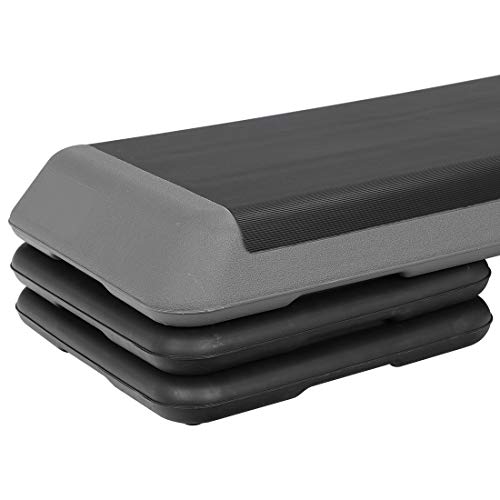 JupiterForce 43" Adjustable Workout Exercise Step Platform, Aerobic Steppers for Exercise with 4 Removable Risers for Home Gym Strength Training