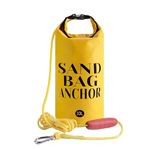 RunNico 10L 500D Sand Anchor for Small Boats,2 in 1 PWC Jet Ski Anchor Kit with Adjustable Buoy,Waterproof Dry Bag for Jet Ski, Kayak, Boat, Watercraft and Canoe