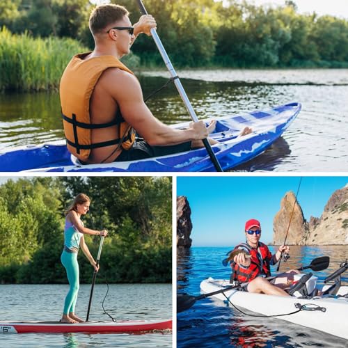 NVAAV 1/2/4 Pack Kayak Paddle Board Tether Leash Stretchable Strap Lanyard Rope, 3.3-7 Feet with Carabiner for SUP Kayaking Boating Canoeing Fishing Pole Rod or Other Gear