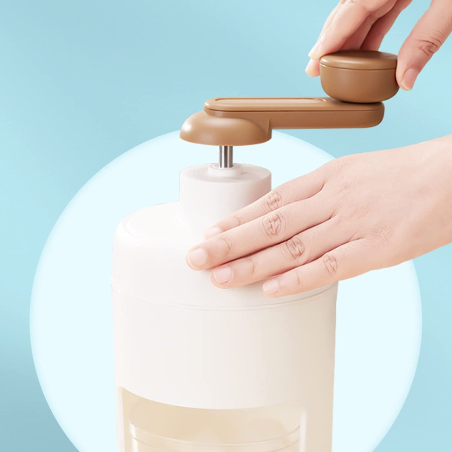 Hand Crank Ice Crusher Food Grade Mini Snow Cone Machine Home Use White (White)