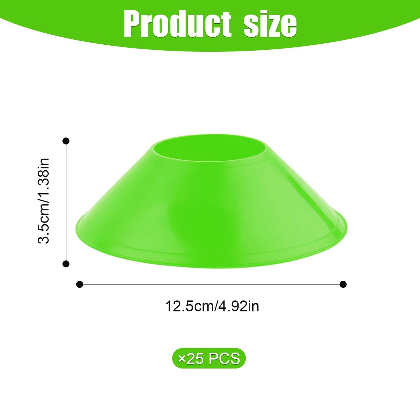 XIHIRCD 25pcs Soccer Cones for Sports Training, Mini Football Cones with Mesh Bag, Flexible Agility Practice Cones Drills Training Plastic Cones for Basketball Running Sports Games Kids Skating(Green)