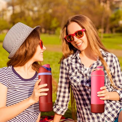 Comheral 2PCS Silicone Water Bottle Boot for Owala 24oz, Anti-Slip Protective Sleeve Bottom Bumper for FreeSip, Twist, and Flip Stainless Steel Bottles, Dishwasher Safe and BPA Free(Brown)