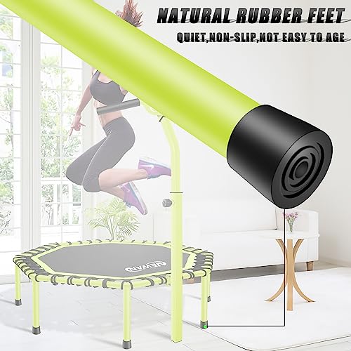 Newan 48" Fitness Trampoline with Adjustable Handle Bar, Silent Trampoline Bungee Rebounder Jumping Cardio Trainer Workout for Adults - Max Limit 330 lbs green