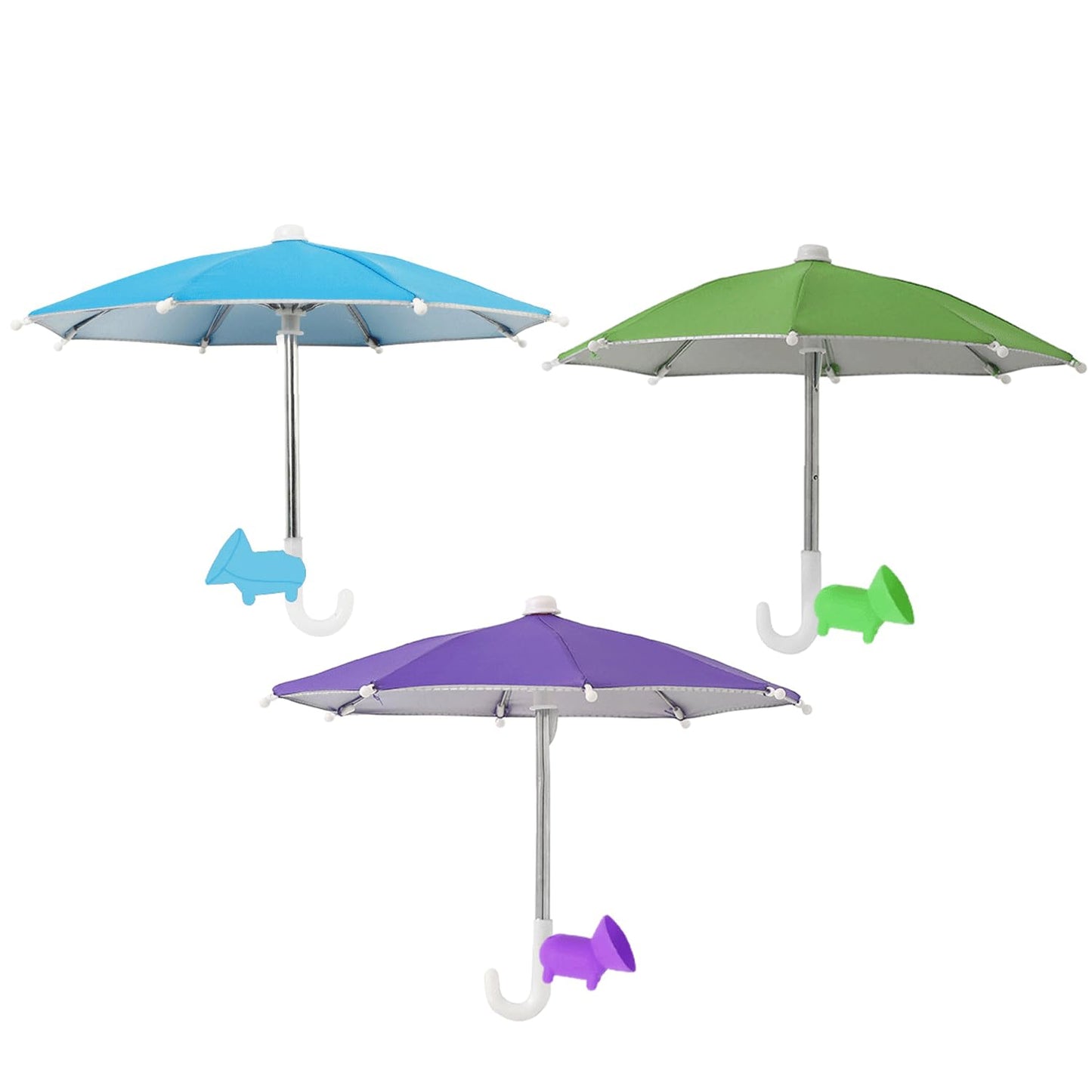 UV Protection Phone Umbrella for Sun, Cell Phone Umbrella Sun Shade, Universal Adjustable Phone Umbrella Suction Cup Stand, Phone Umbrella for Sun (C)
