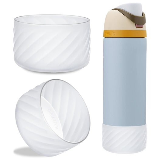 2Pcs Silicone Boot Bottom Base for Owala FreeSip Twist and Flip Flask 40OZ,Also Compatible with Hydro Flask Wide Mouth 32oz 40oz and More Bottles with Bottom Diameter 3.46-3.65in