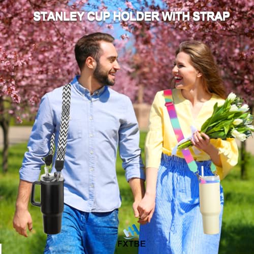 Stanley Cup Accessories 40 oz for Stanley Cup, Carrier for Stanley Tumbler 30 oz 20oz, Carry Holder with Strap for Owala/Hydroflask/Simple Modern/Yeti Tumbler,Shoulder Straps Fits Most 8-40 oz Bottles