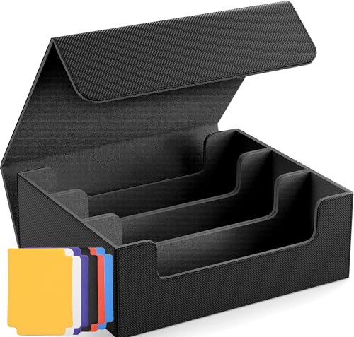 WUTONMU Trading Card Storage Box for MTG Cards, 1800+ PU Leather Card Deck Box, Magnetic Closure Card Deck Case Organizer Box Card Holder Fits for Game Sports Cards