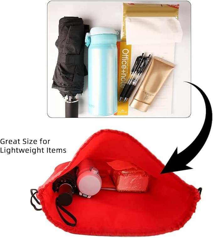 GoodtoU Drawstring Backpack Bulk 48 Pcs Drawstring Bags bulk Red Nylon Draw String Bag for Women Men
