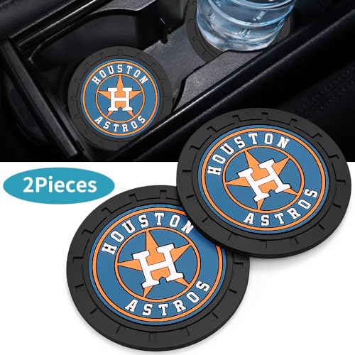 Astros Car Cup Holder Coasters for Baseball Fans,Huston Astros Car Coasters for Car Cup Holder,Baseball Stuffs Huston Astros Car Cup Holder Insert,Souvenir/Gifts for Baseball Fans,Car Cup Mat,2.75''
