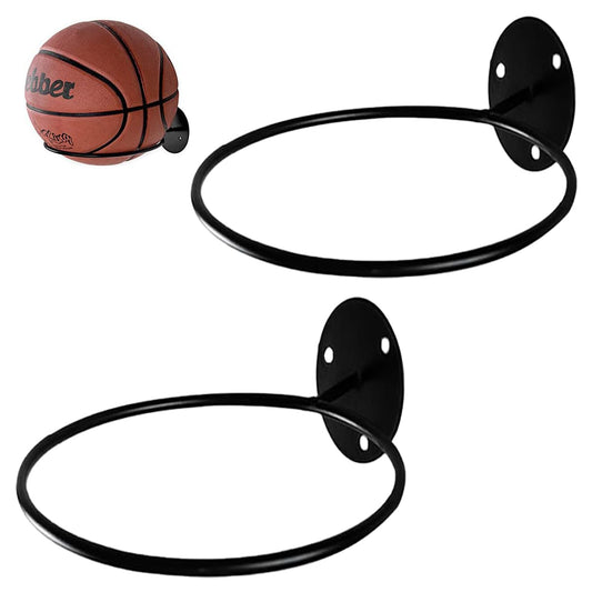 RT&BS Basketball Holder Wall Mount, 2 pcs Ball Display Wall Storage for Basketball, Soccer Ball, Volleyball, Football, Rugby